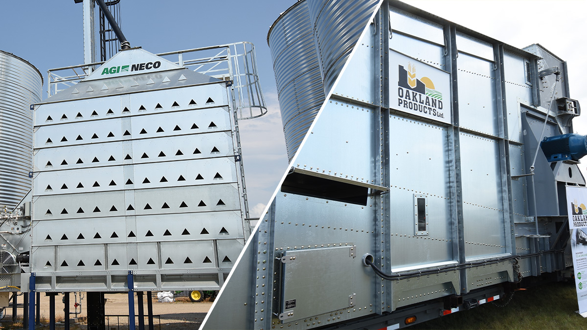 Photo of an AGI NECO dryer & Oakland grain dryer
